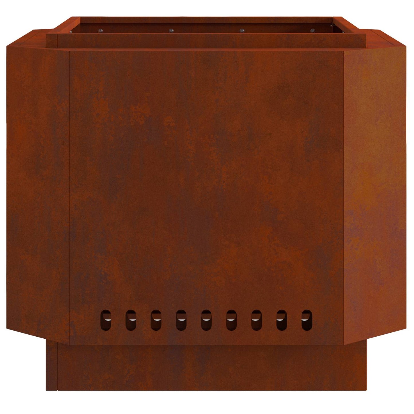 Rauchfreier Feuerkorb Braun 58 x 58 x 51 cm Wetterfeststahl