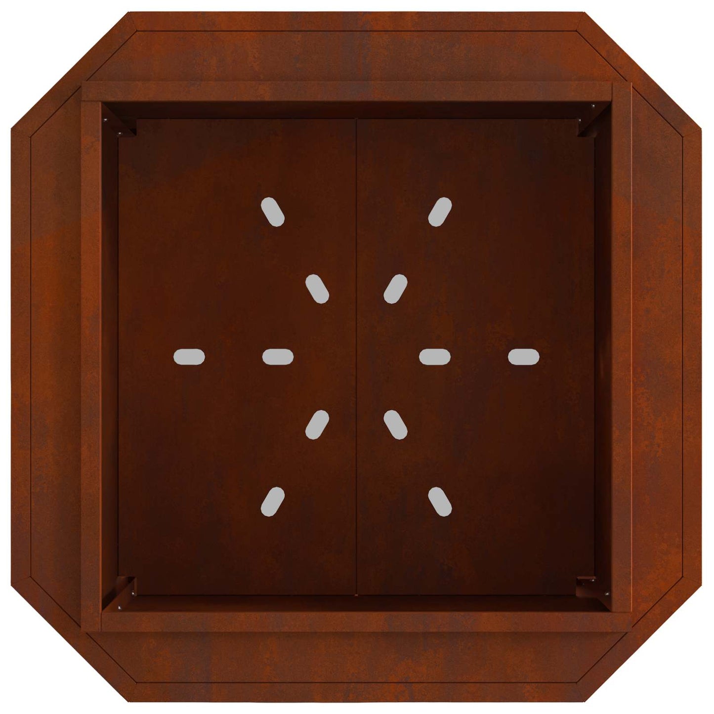 Rauchfreier Feuerkorb Braun 58 x 58 x 51 cm Wetterfeststahl