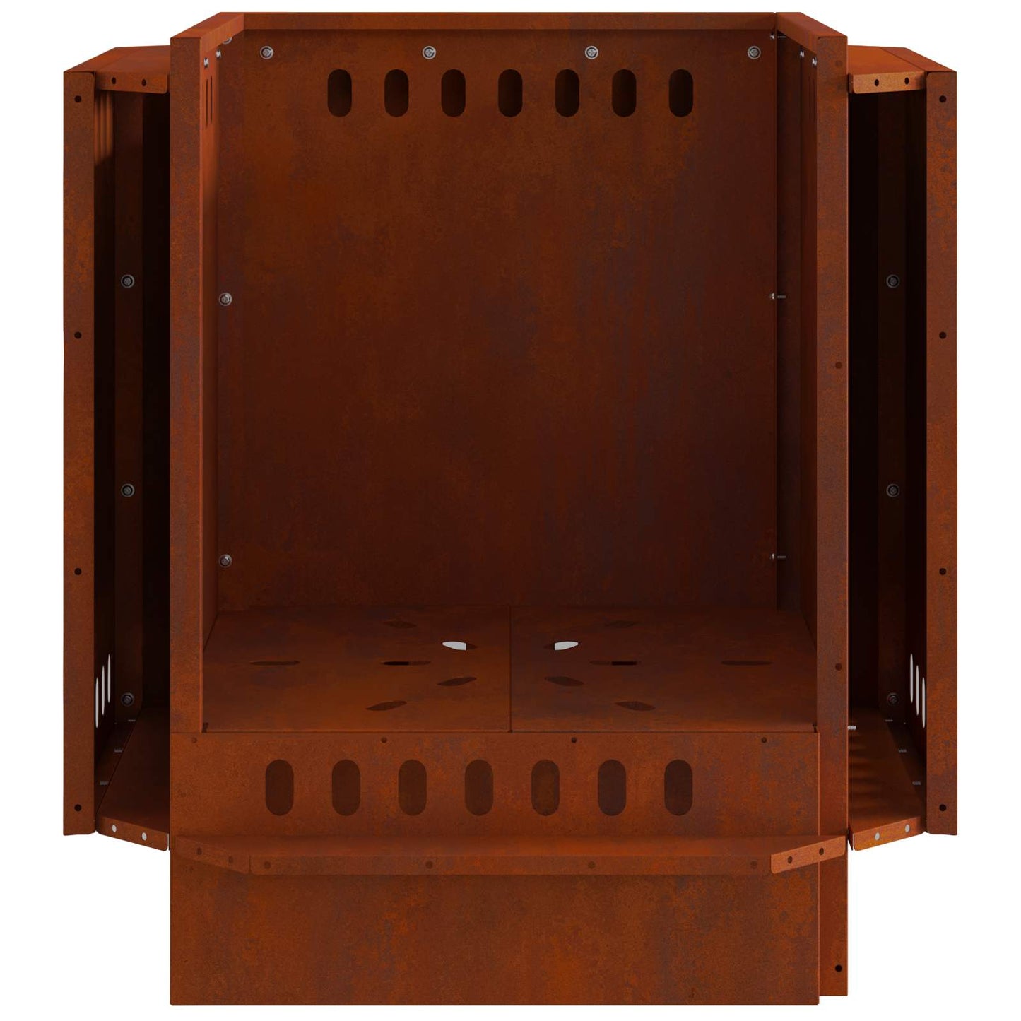 Rauchfreier Feuerkorb Braun 48 x 48 x 51 cm Wetterfeststahl