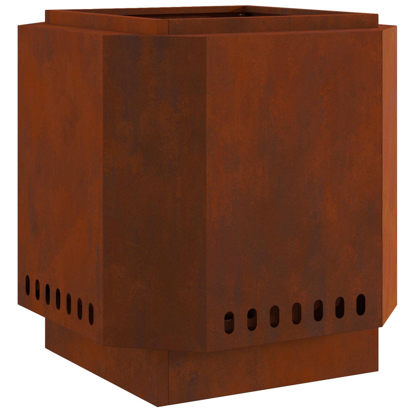 Rauchfreier Feuerkorb Braun 48 x 48 x 51 cm Wetterfeststahl