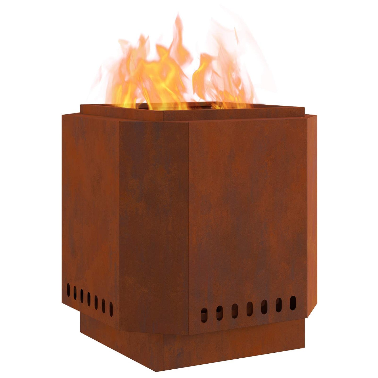 Rauchfreier Feuerkorb Braun 48 x 48 x 51 cm Wetterfeststahl