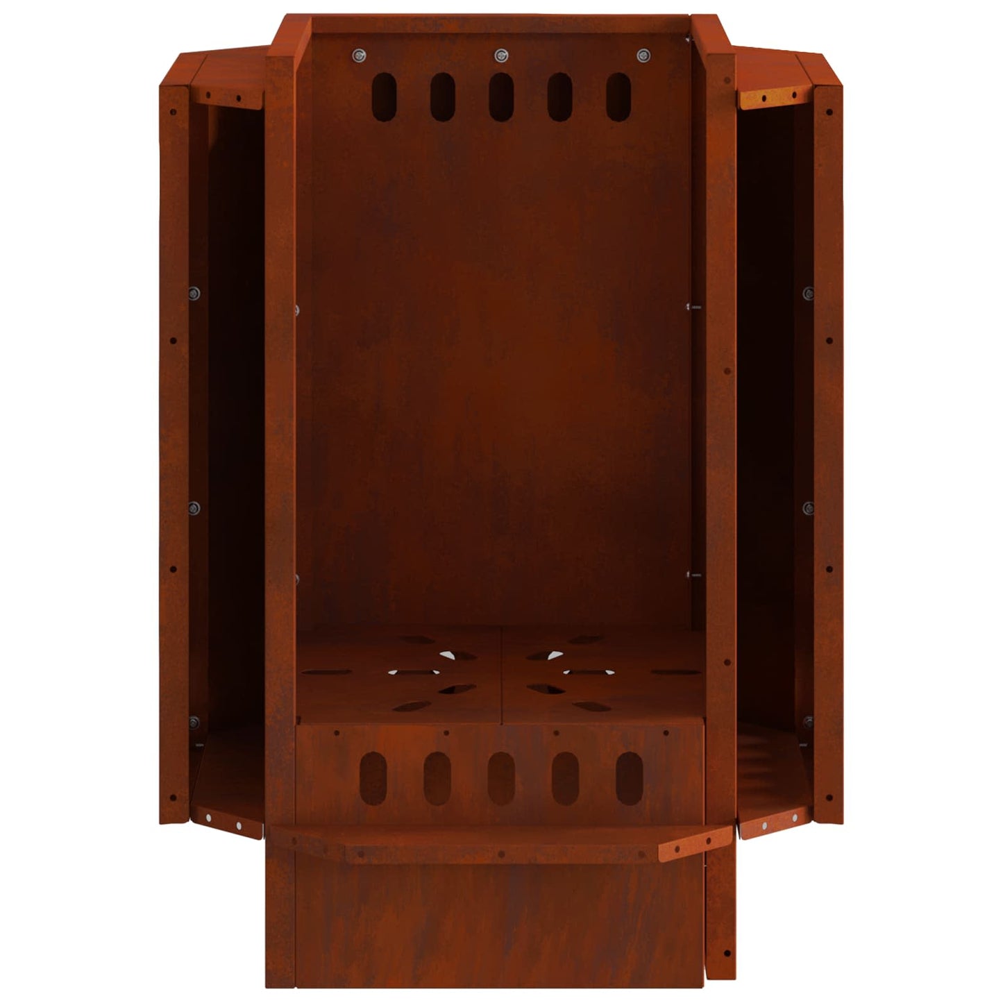 Rauchfreier Feuerkorb Braun 38 x 38 x 51 cm Wetterfeststahl