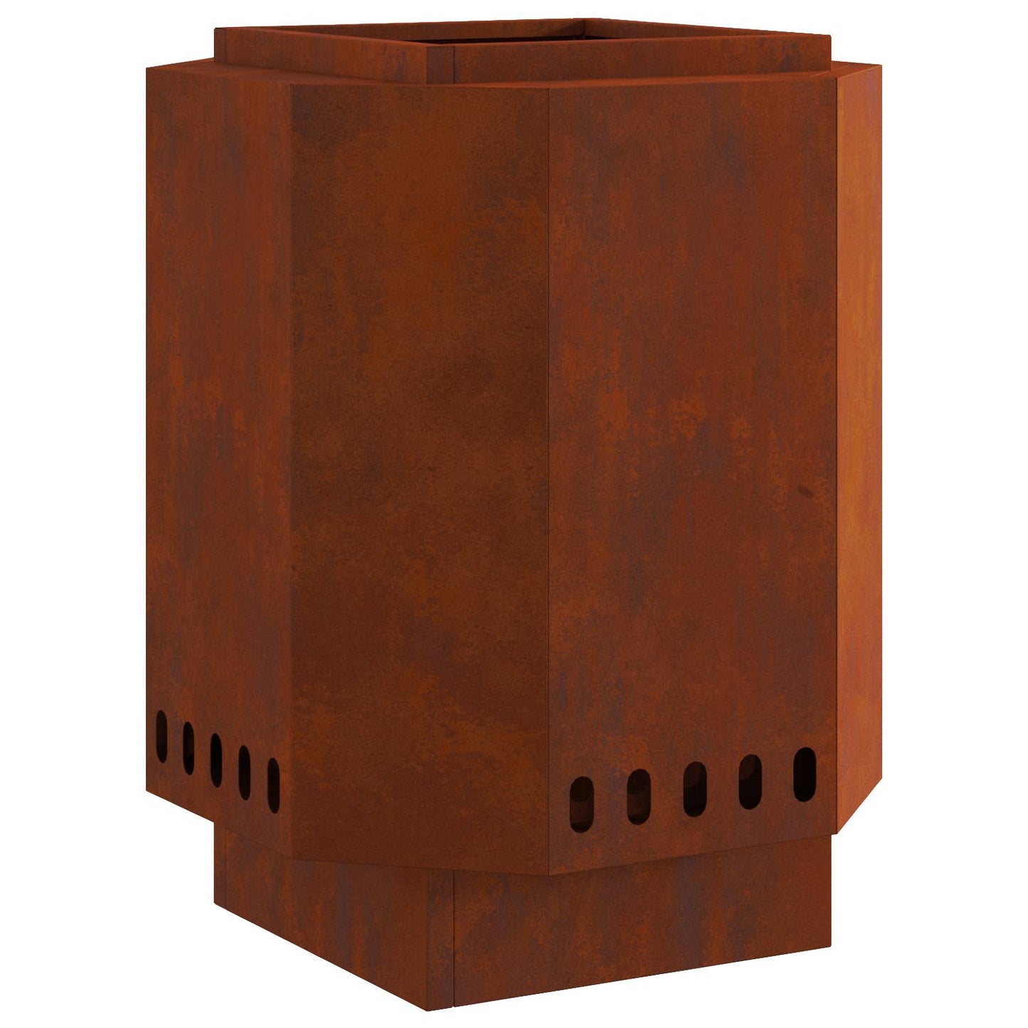 Rauchfreier Feuerkorb Braun 38 x 38 x 51 cm Wetterfeststahl