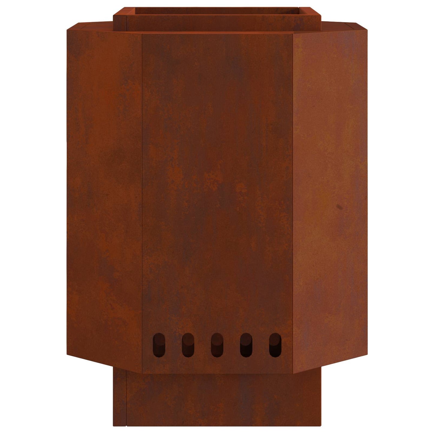 Rauchfreier Feuerkorb Braun 38 x 38 x 51 cm Wetterfeststahl