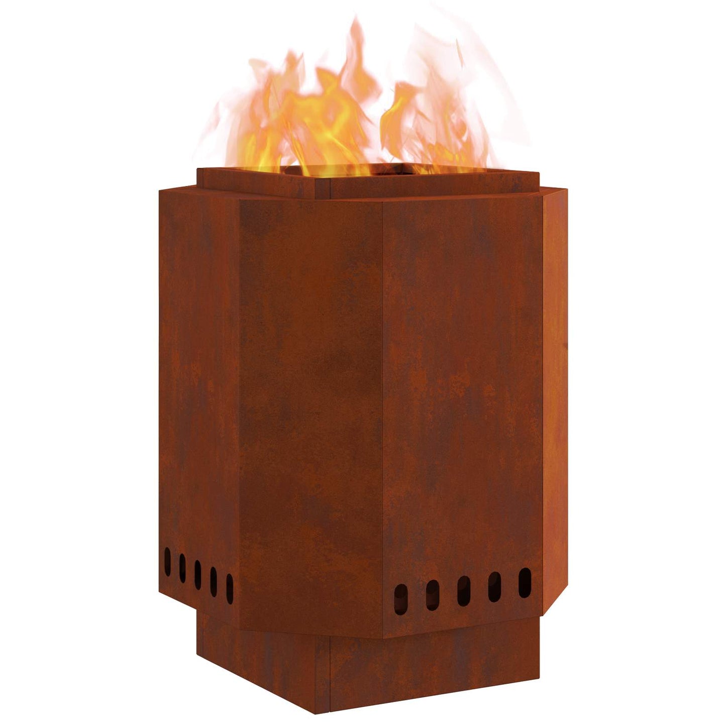 Rauchfreier Feuerkorb Braun 38 x 38 x 51 cm Wetterfeststahl