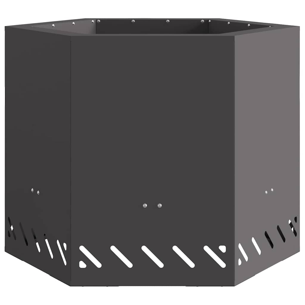 Rauchfreier Feuerkorb Schwarz 58 x 58 x 51 cm Stahl