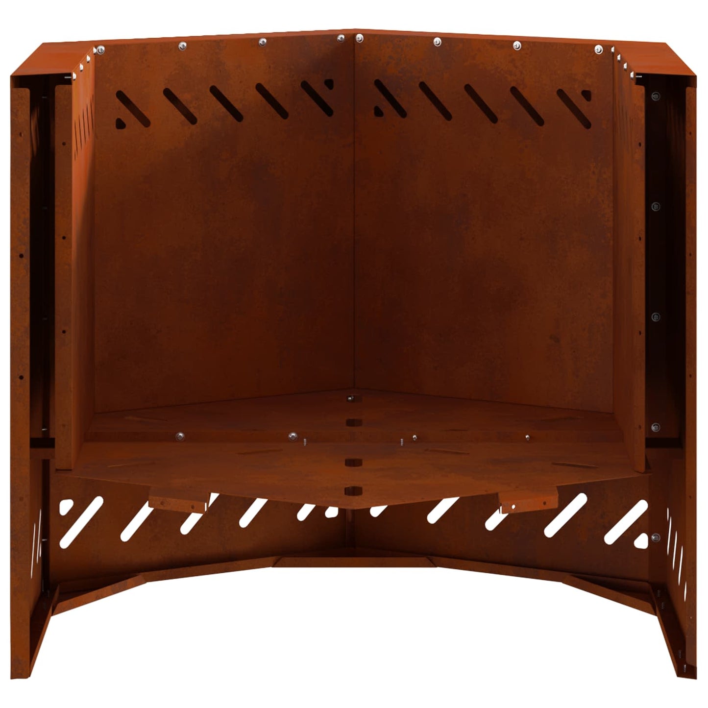 Rauchfreier Feuerkorb Braun 58 x 58 x 51 cm Wetterfeststahl