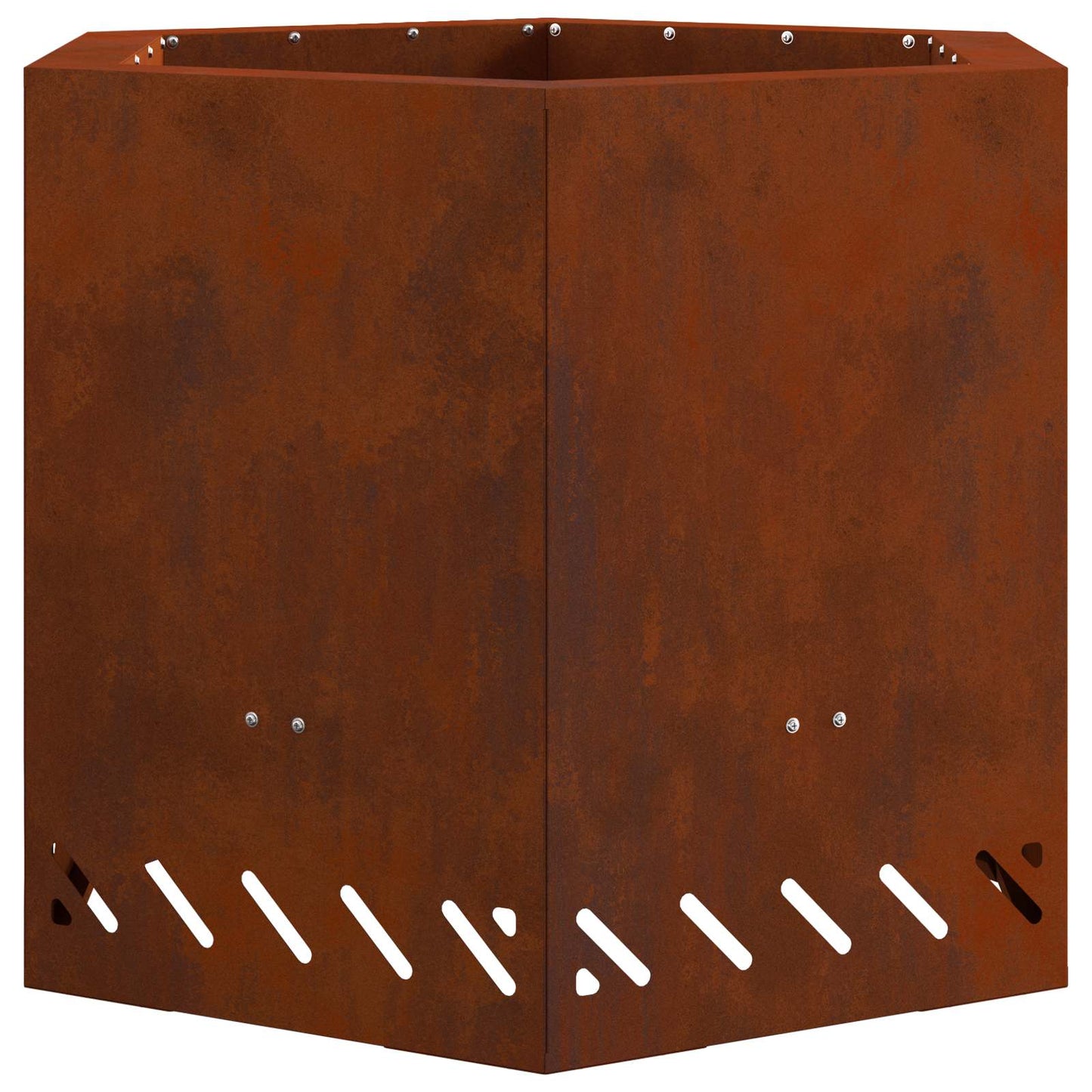 Rauchfreier Feuerkorb Braun 58 x 58 x 51 cm Wetterfeststahl