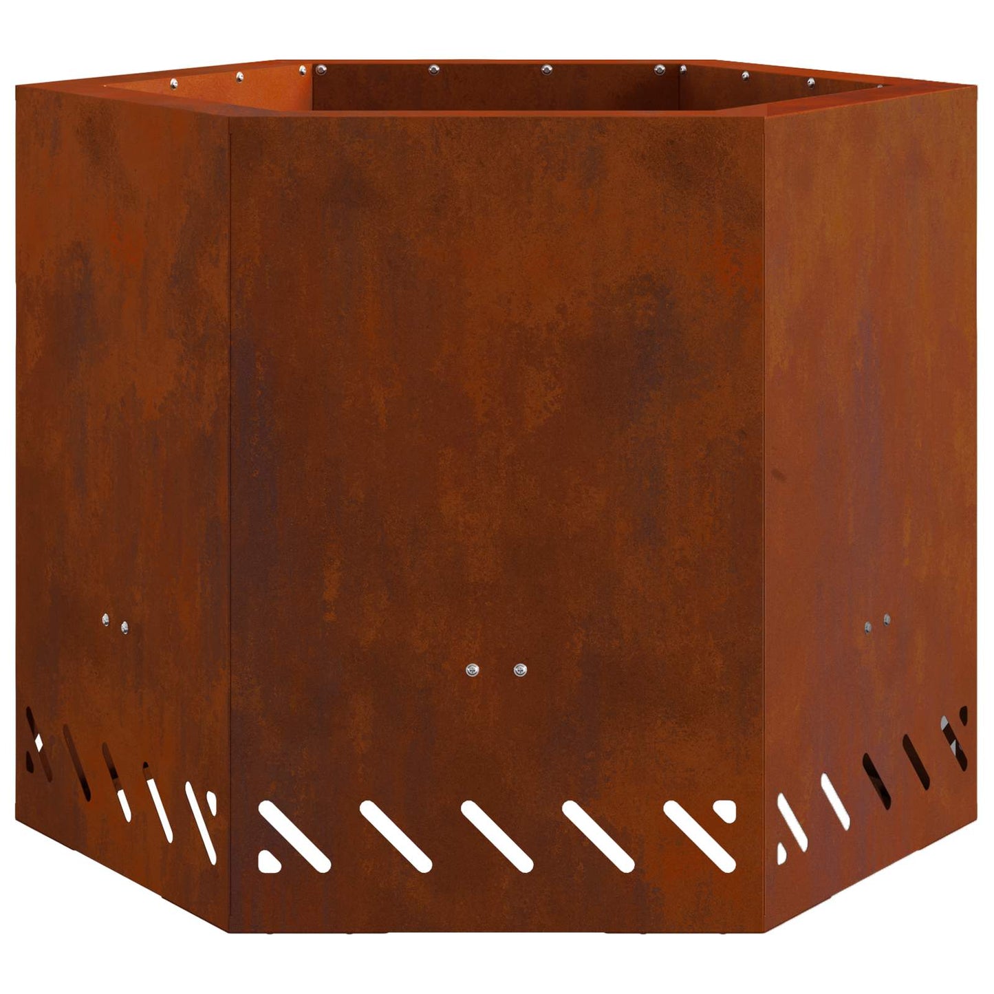 Rauchfreier Feuerkorb Braun 58 x 58 x 51 cm Wetterfeststahl