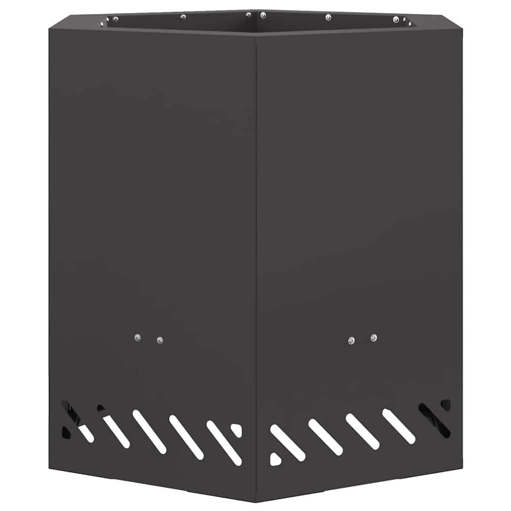Rauchfreier Feuerkorb Schwarz 48 x 48 x 51 cm Stahl