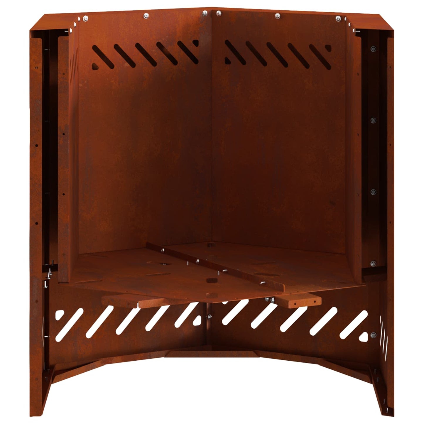 Rauchfreier Feuerkorb Braun 48 x 48 x 51 cm Wetterfeststahl