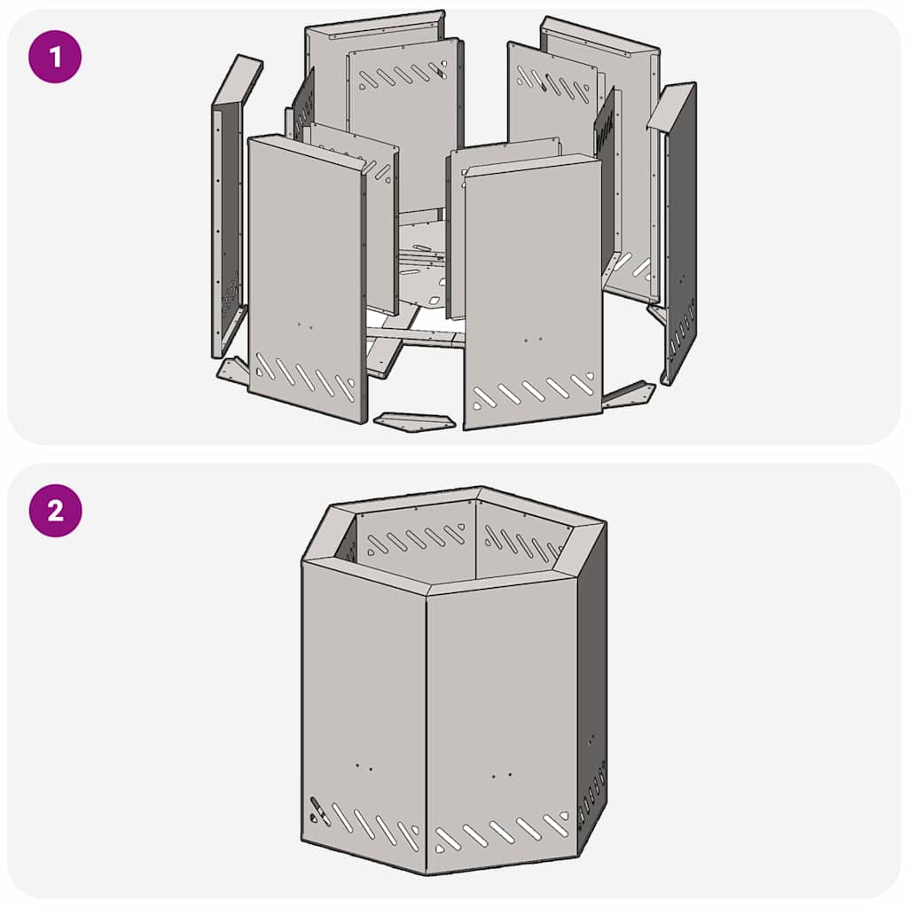 Rauchfreier Feuerkorb Braun 48 x 48 x 51 cm Wetterfeststahl