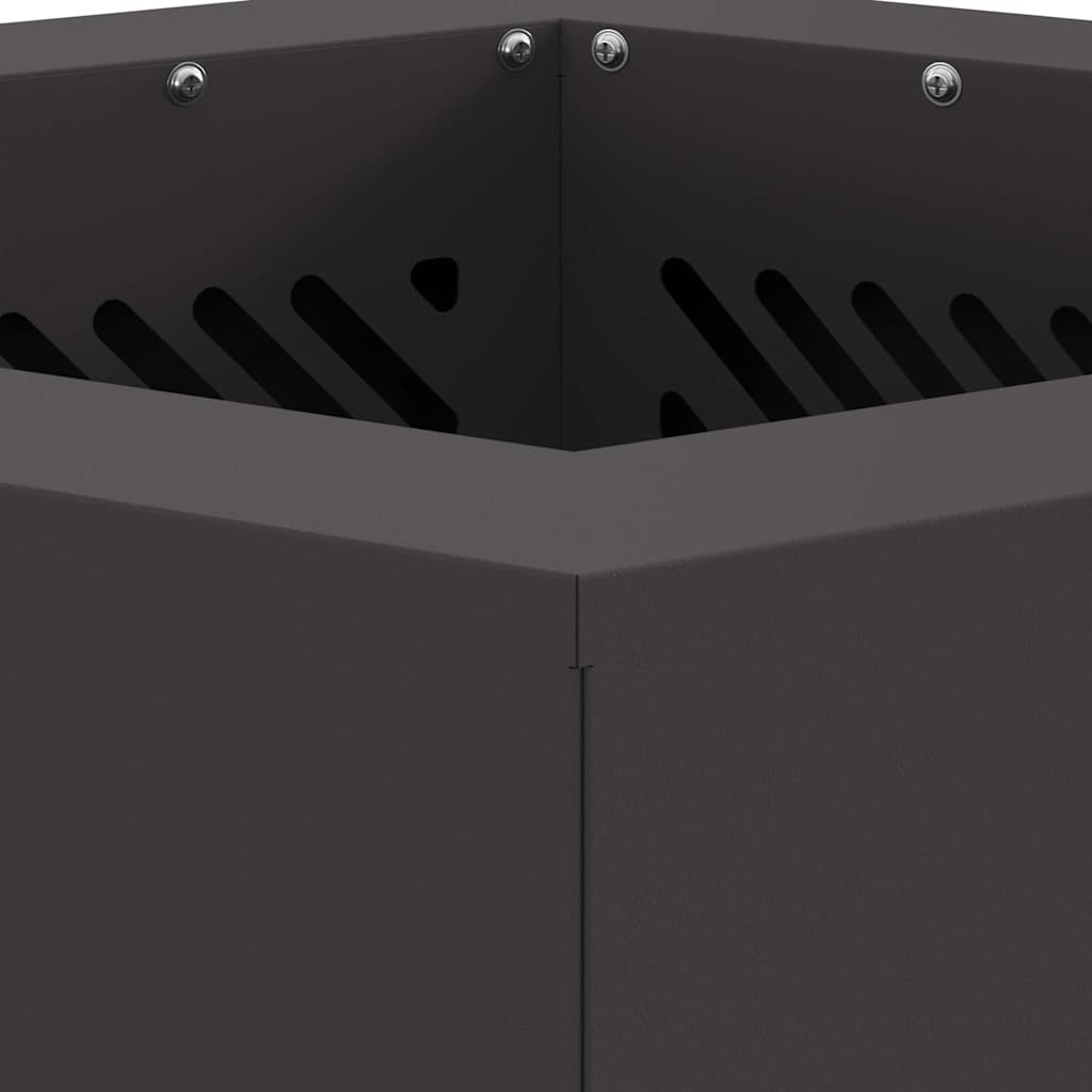 Rauchfreier Feuerkorb Schwarz 38 x 38 x 51 cm Stahl