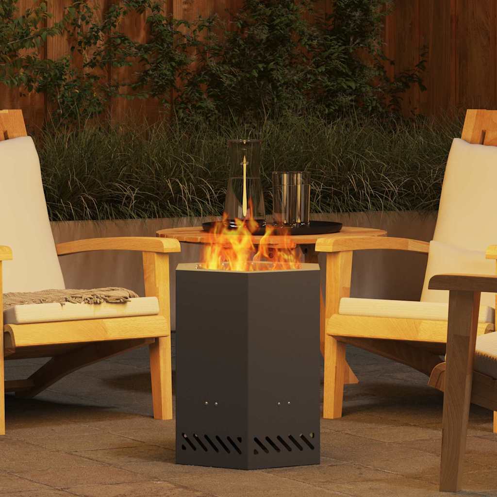 Rauchfreier Feuerkorb Schwarz 38 x 38 x 51 cm Stahl