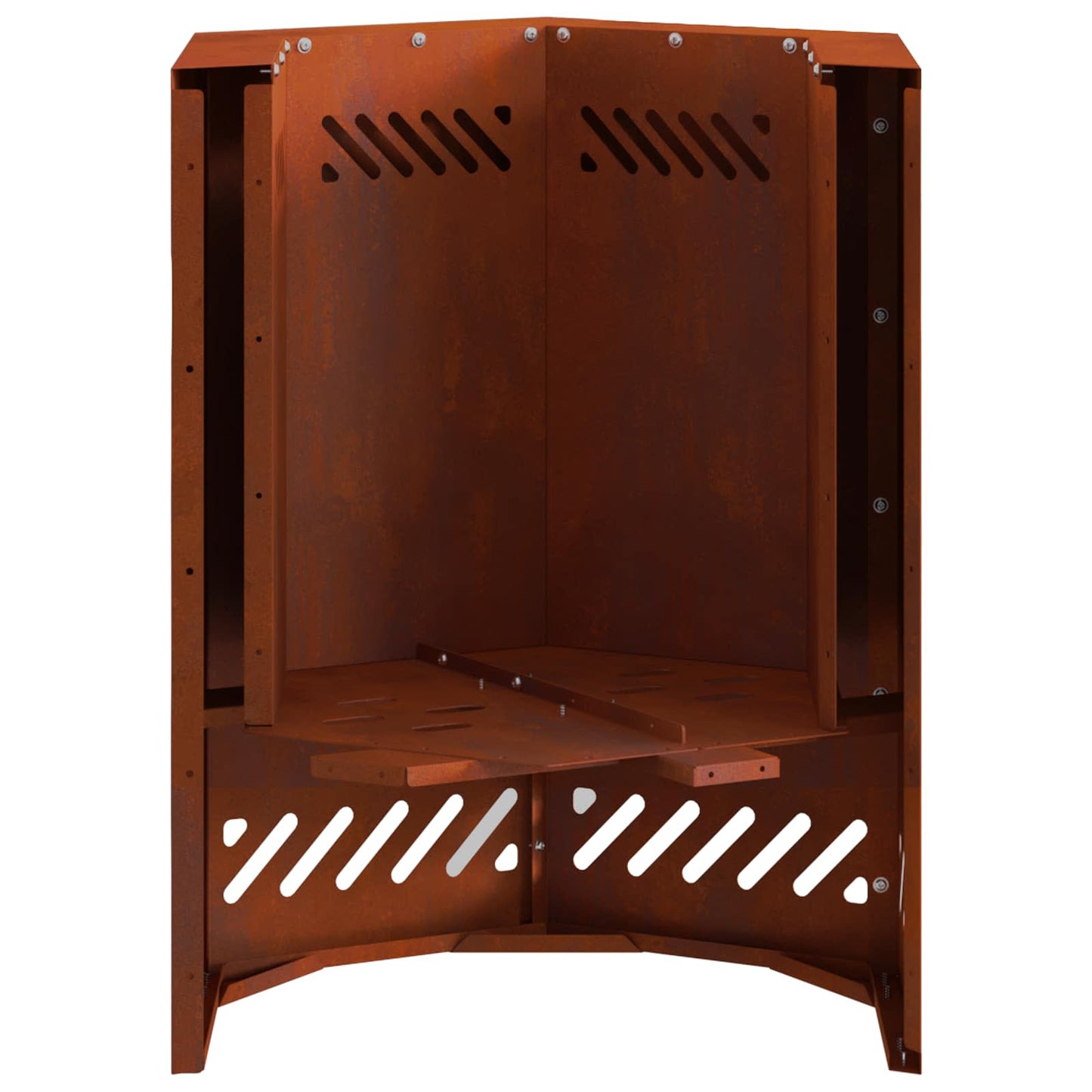 Rauchfreier Feuerkorb Braun 38 x 38 x 51 cm Wetterfeststahl