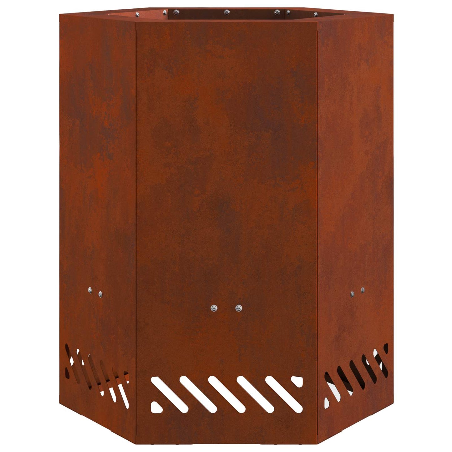 Rauchfreier Feuerkorb Braun 38 x 38 x 51 cm Wetterfeststahl