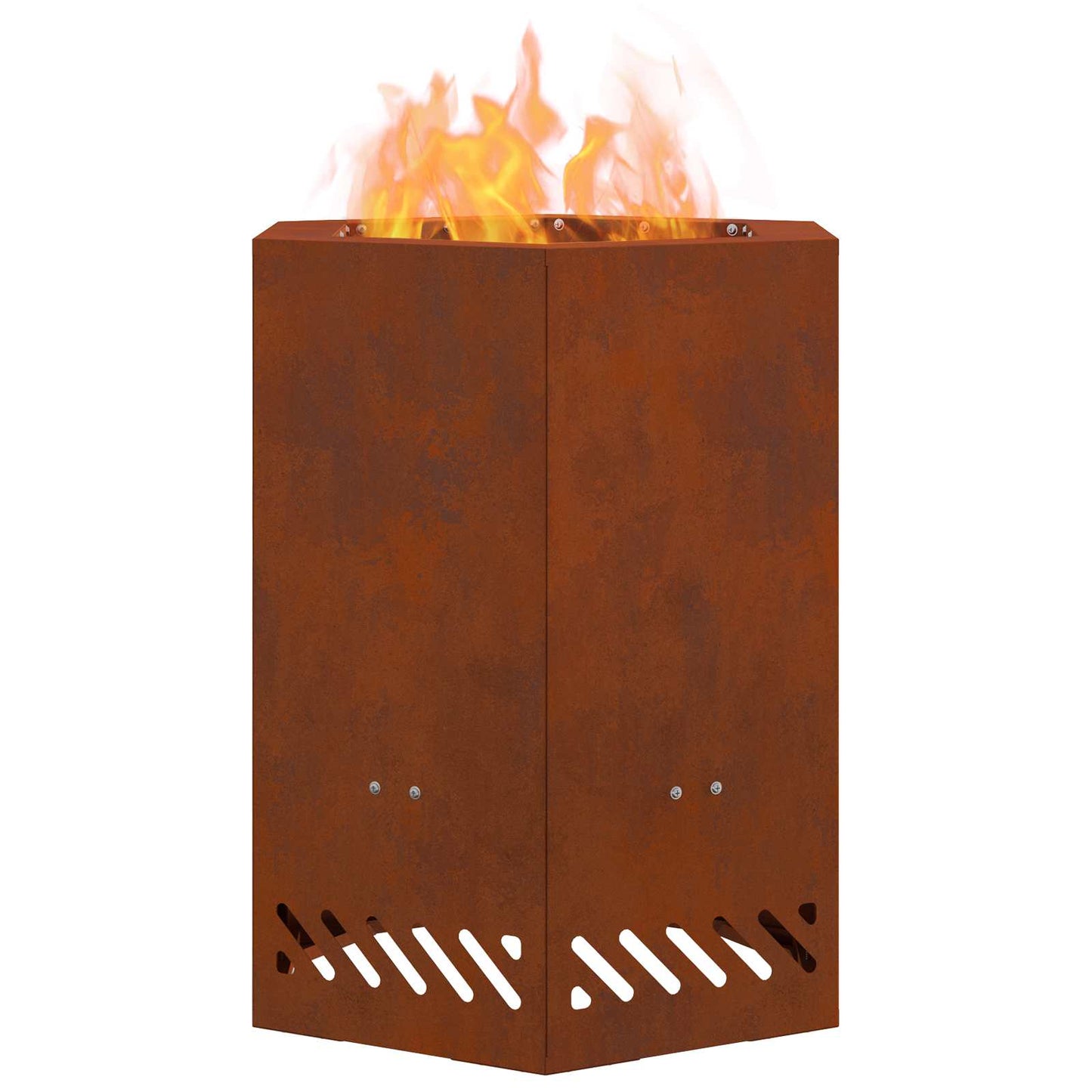 Rauchfreier Feuerkorb Braun 38 x 38 x 51 cm Wetterfeststahl