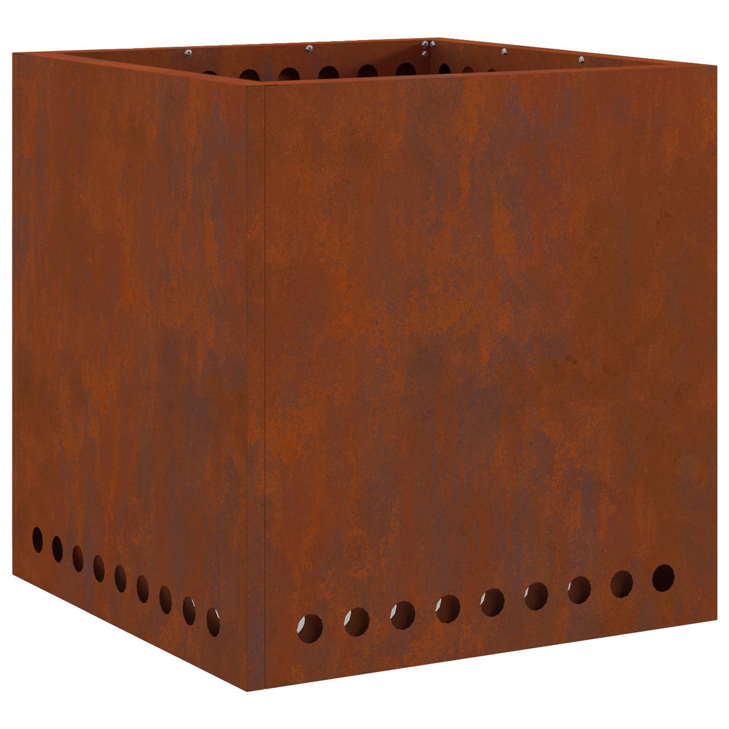 Rauchfreier Feuerkorb Braun 48 x 48 x 50 cm Wetterfeststahl