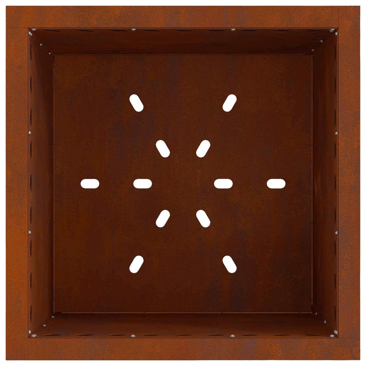 Rauchfreier Feuerkorb Braun 48 x 48 x 50 cm Wetterfeststahl