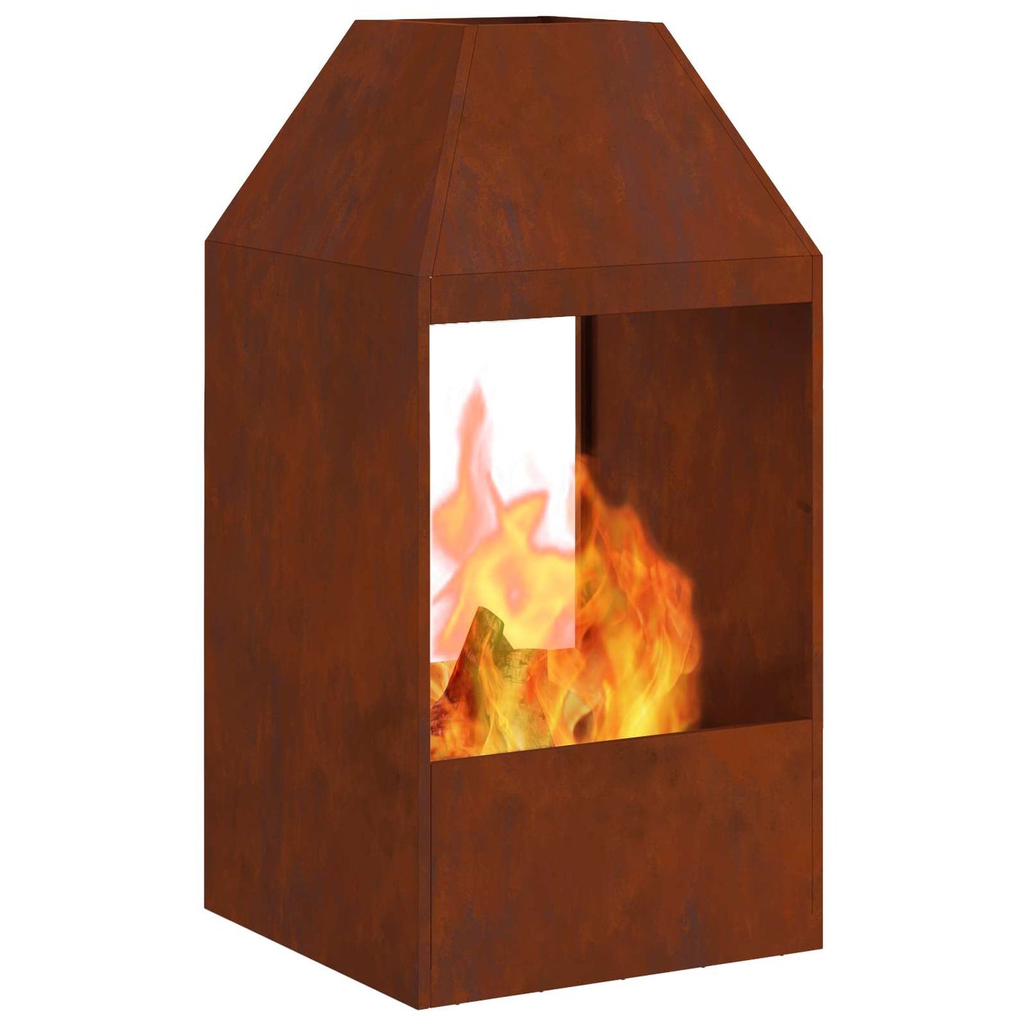 Feuerstelle Braun 50 x 50 x 100 cm Wetterfeststahl