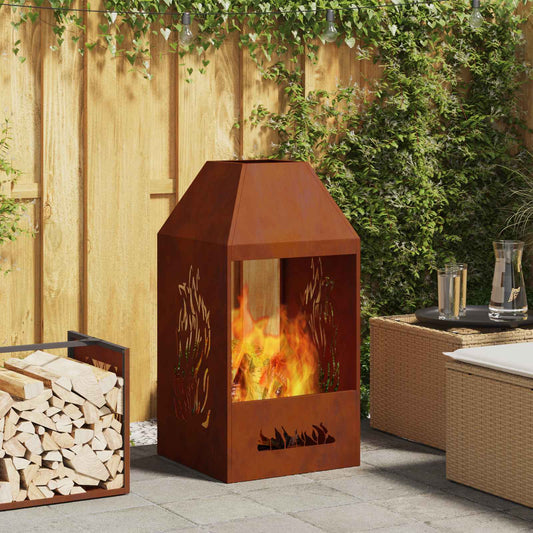 Feuerstelle Braun 50 x 50 x 100 cm Wetterstahl