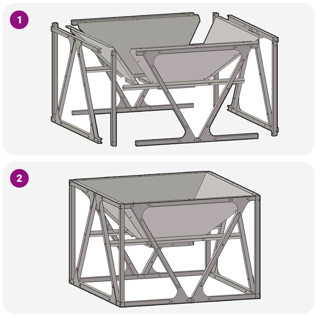 Feuerstelle Braun 50 x 50 x 35 cm Wetterfeststahl