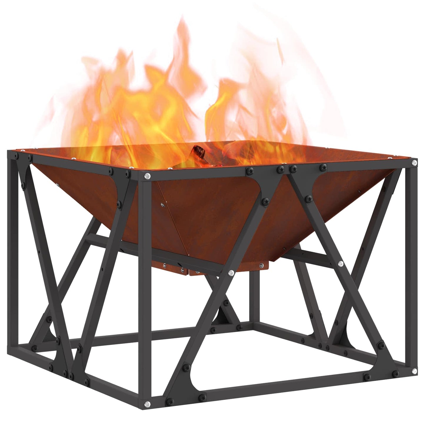 Feuerstelle Braun 50 x 50 x 35 cm Wetterfeststahl