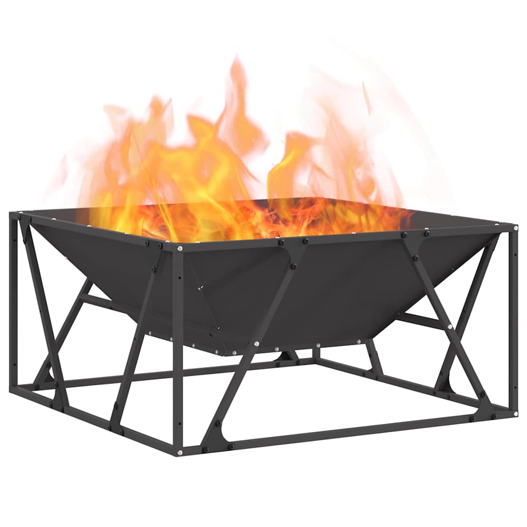Feuerstelle Schwarz 80 x 80 x 40 cm Stahl