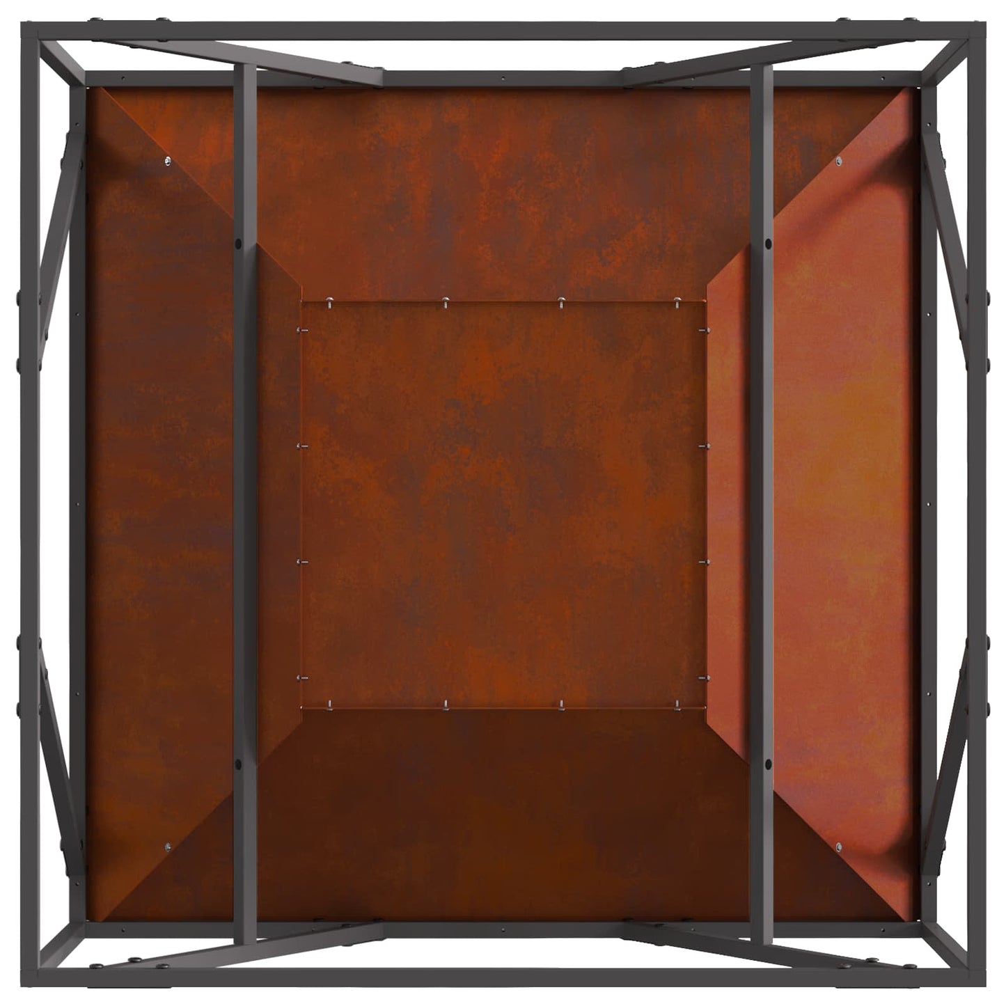 Feuerstelle Braun 80 x 80 x 40 cm Wetterfeststahl