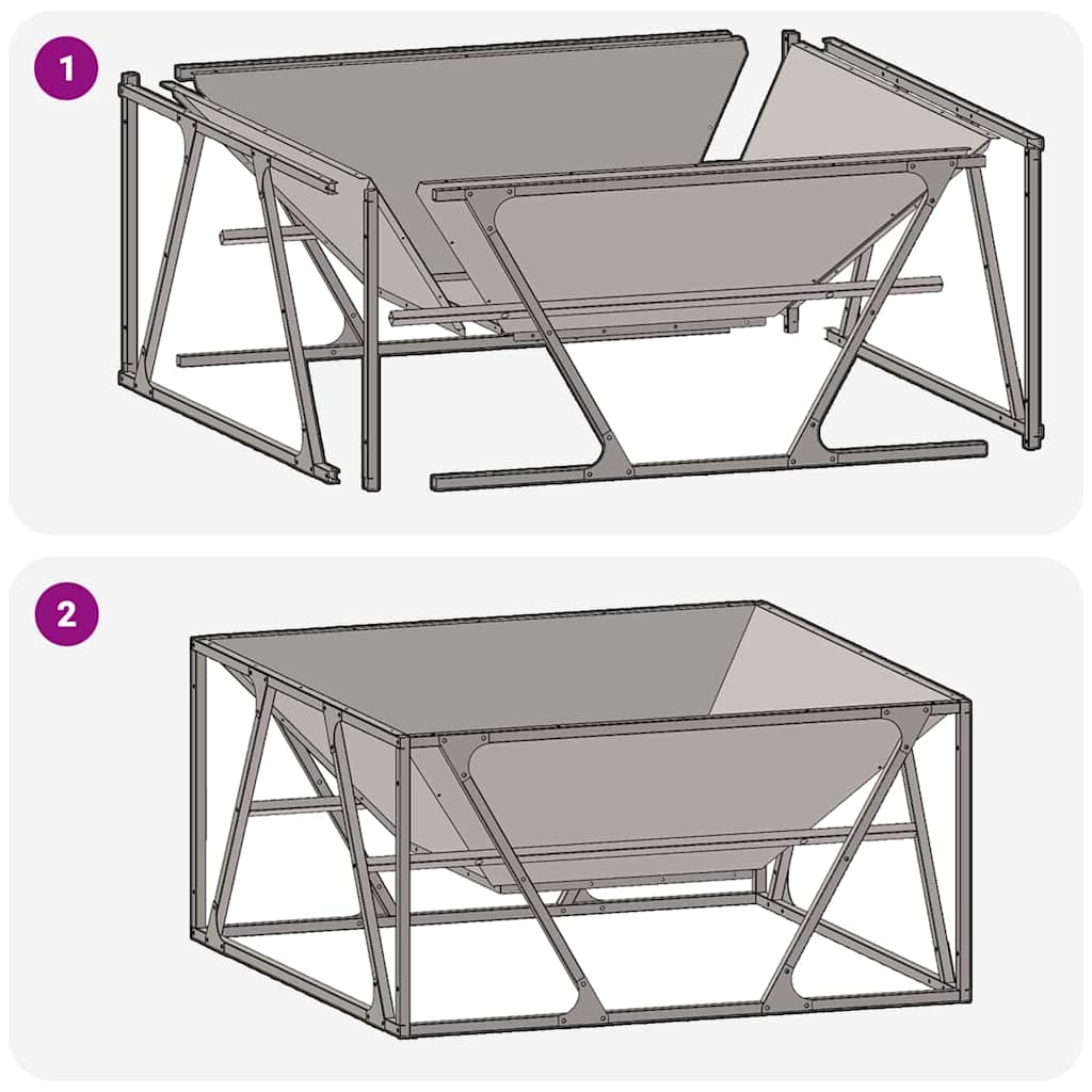 Feuerstelle Braun 80 x 80 x 40 cm Wetterfeststahl