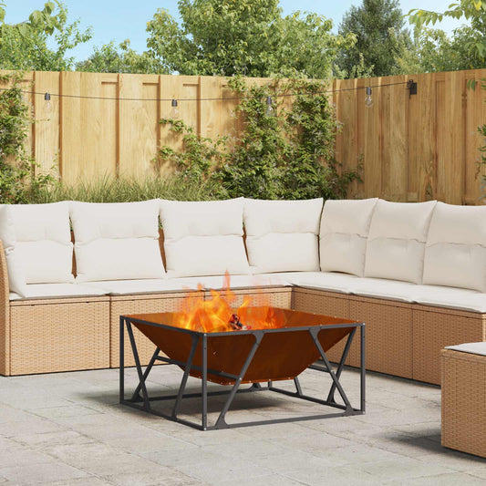 Feuerstelle Braun 80 x 80 x 40 cm Wetterfeststahl