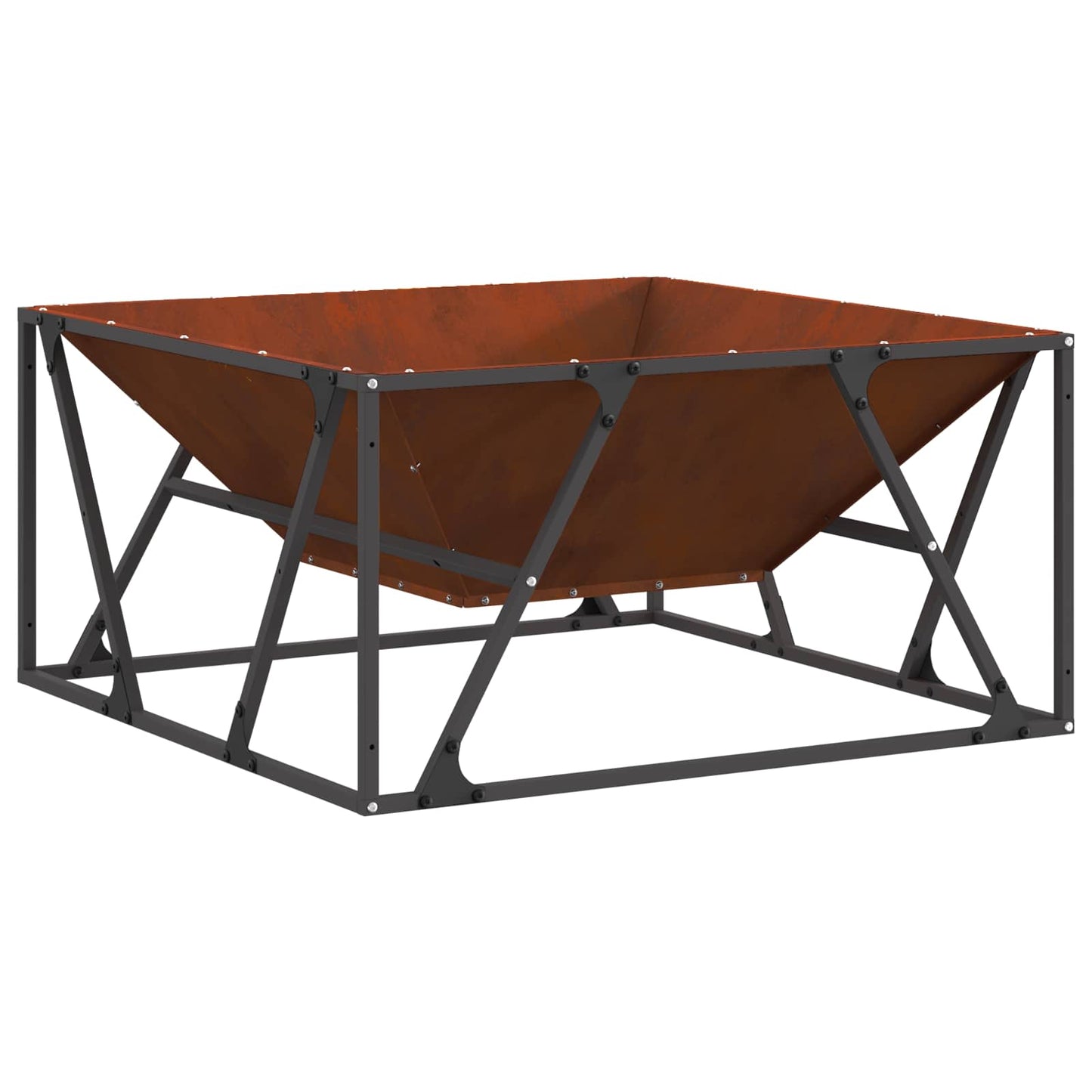Feuerstelle Braun 80 x 80 x 40 cm Wetterfeststahl
