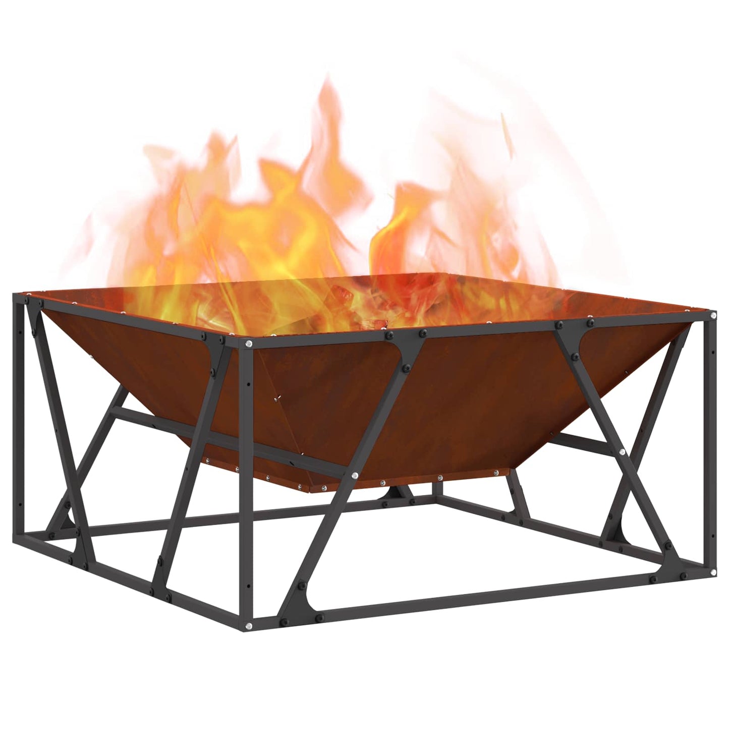 Feuerstelle Braun 80 x 80 x 40 cm Wetterfeststahl