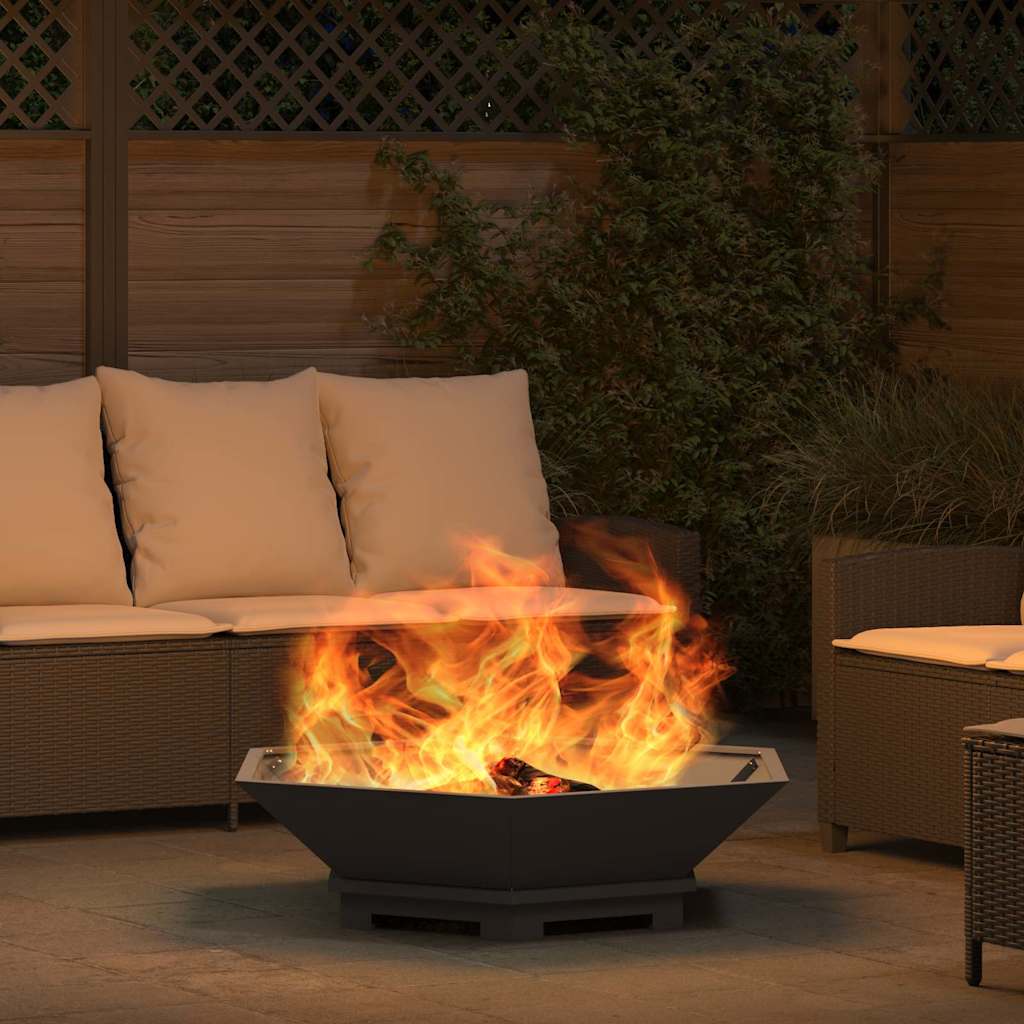 Feuerstelle Schwarz 100 x 100 x 28 cm Stahl