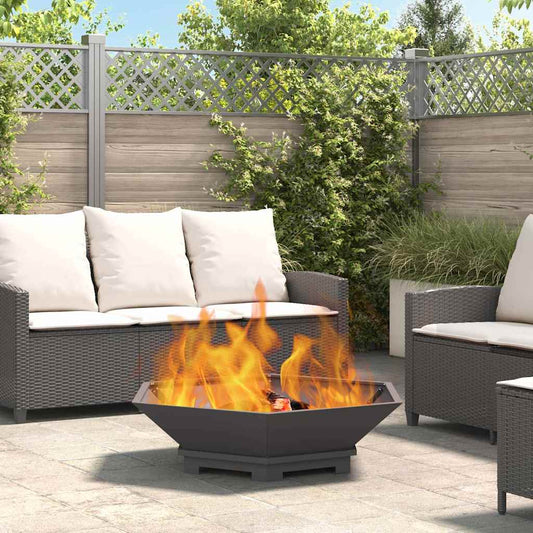 Feuerstelle Schwarz 100 x 100 x 28 cm Stahl