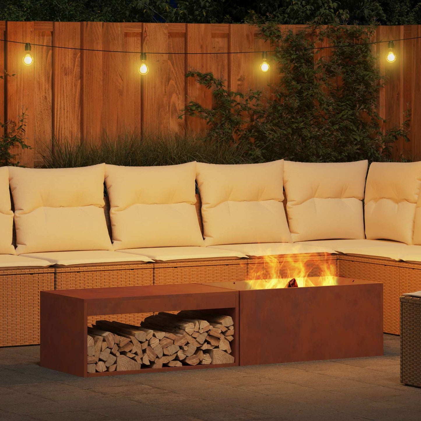 Feuerstelle Braun 160 x 45 x 35 cm Stahl
