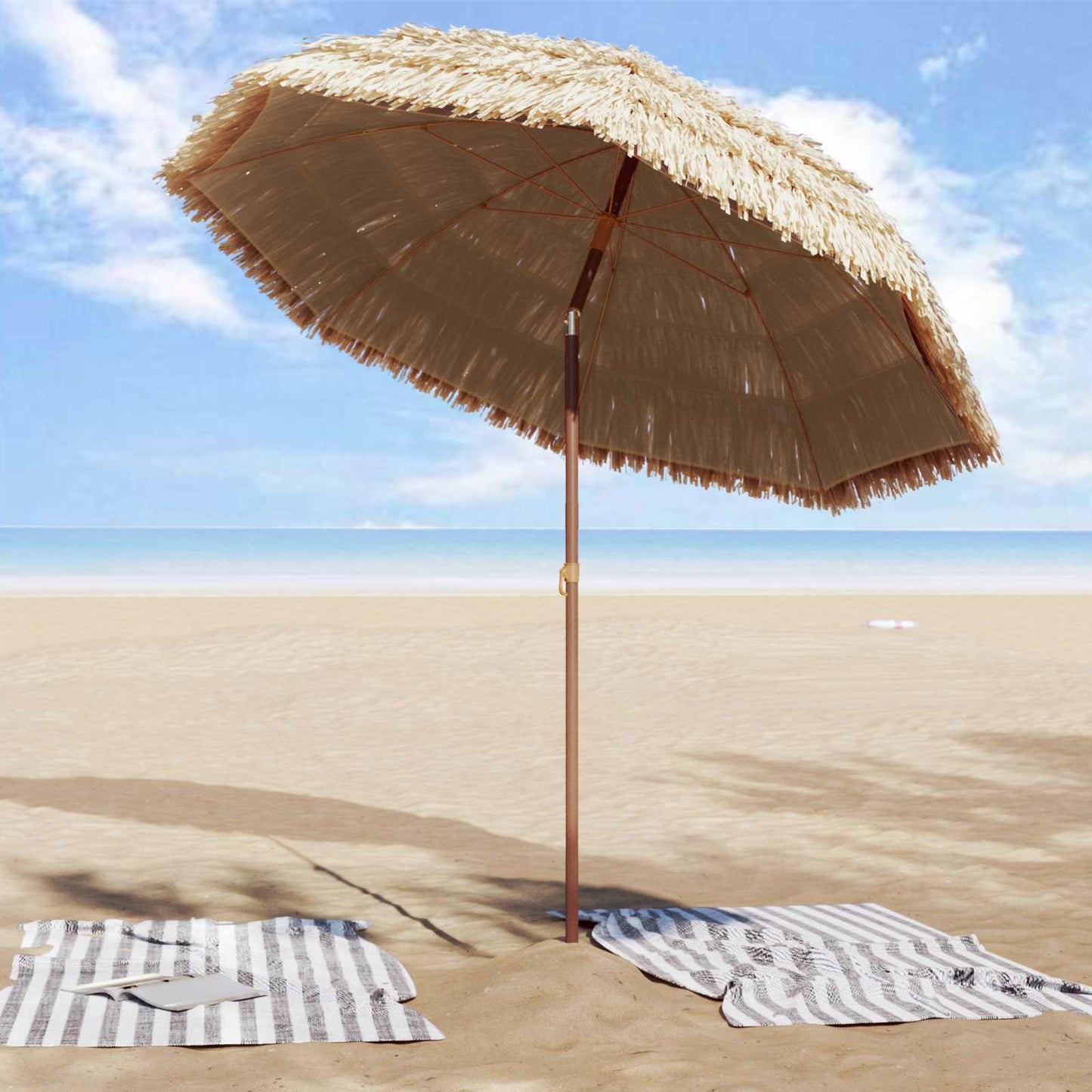 Garten-Sonnenschirm Natur 205 x 205 x 210 cm