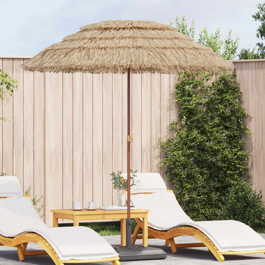 Strandparasol Natur 255 x 255 x 255 cm Polyester und Stahl