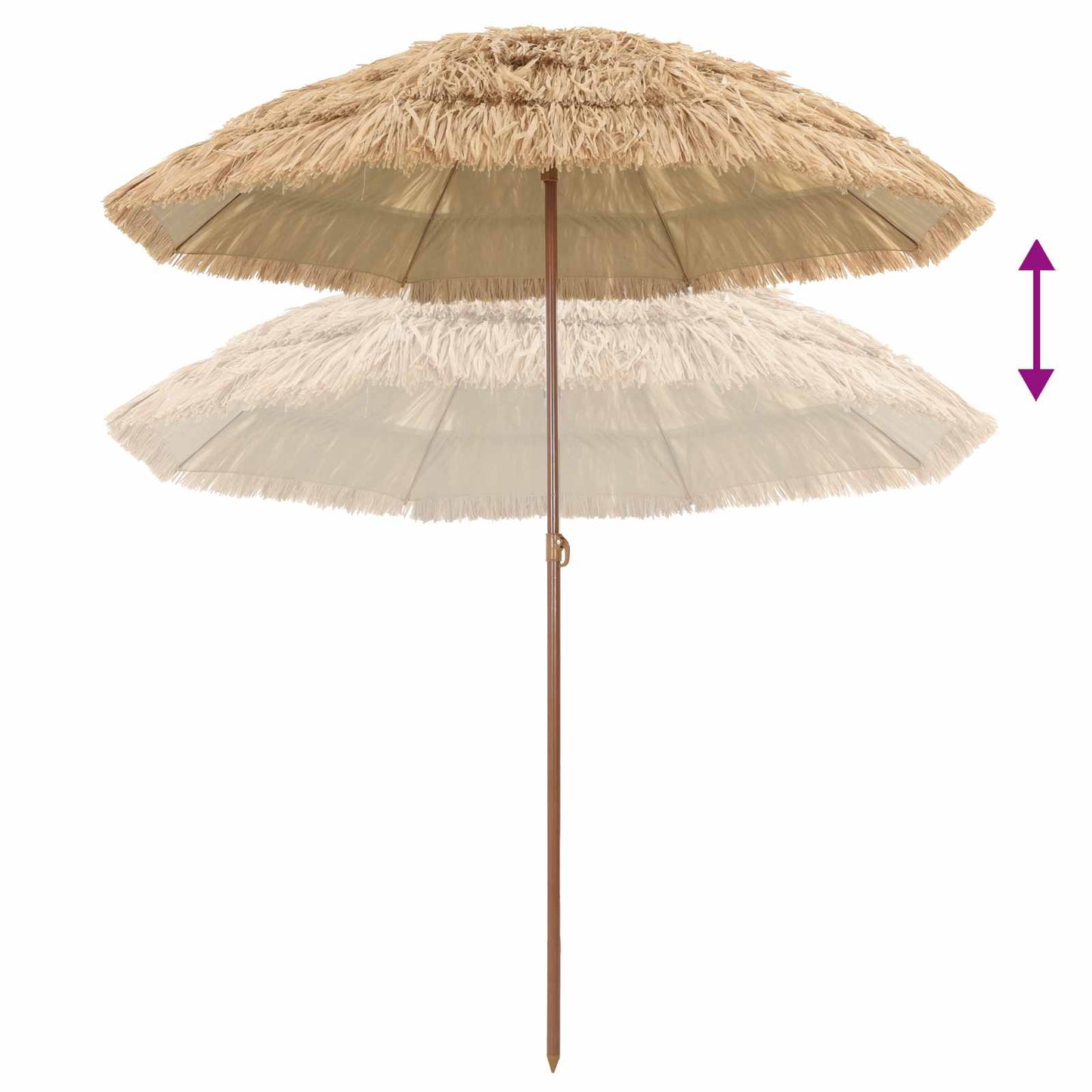 Strandparasol Natur 255 x 255 x 255 cm Polyester und Stahl