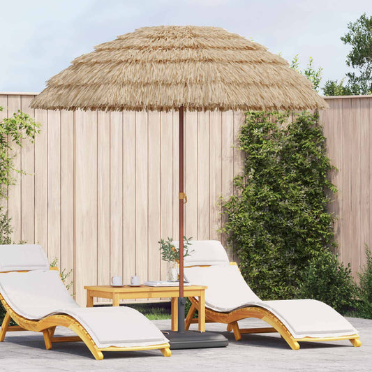 Strandparasol Natur 255 x 255 x 255 cm Polyester und Stahl