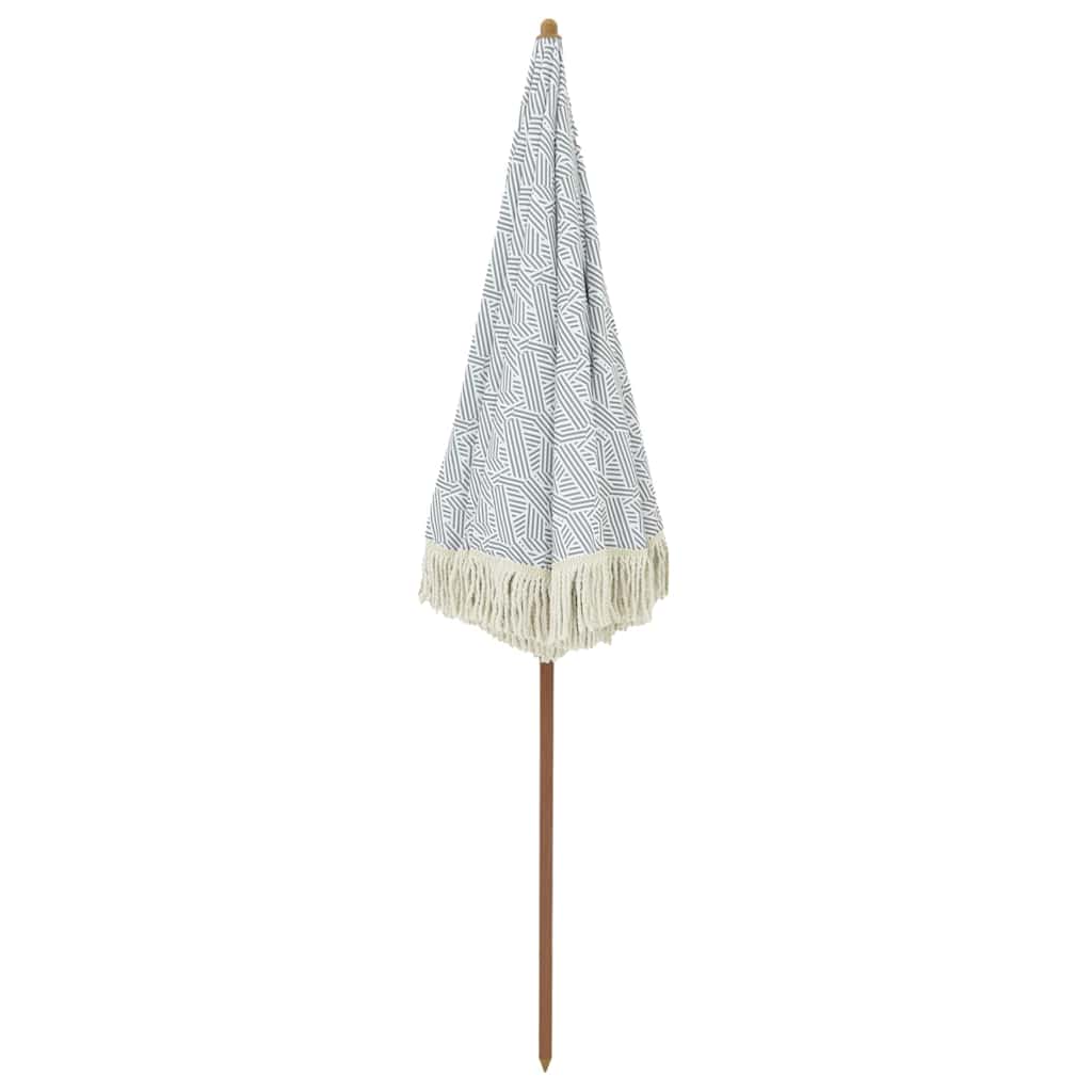 Strandparasol Grau und Weiß 160 x 160 x 196 cm