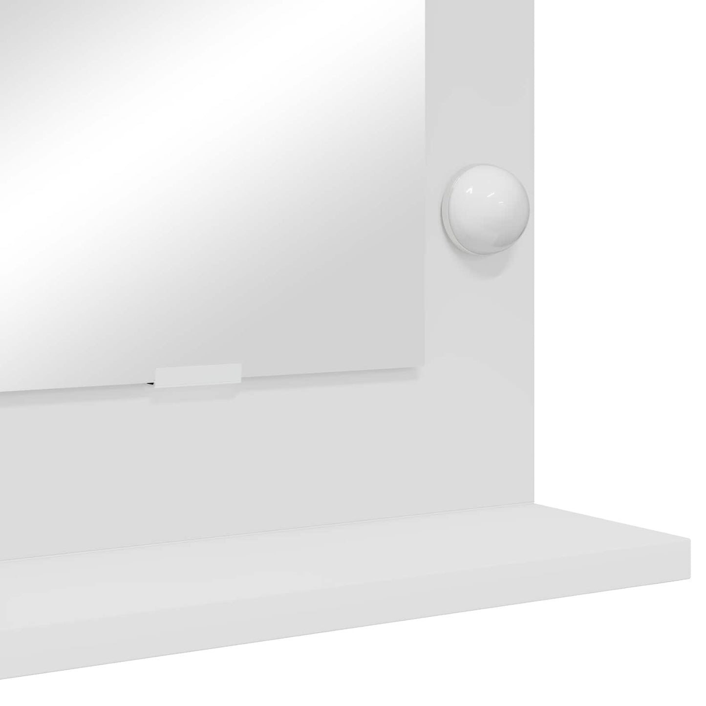 Vanity Mirror White 60 x 55 x 18 cm Glass and Veneered Wood