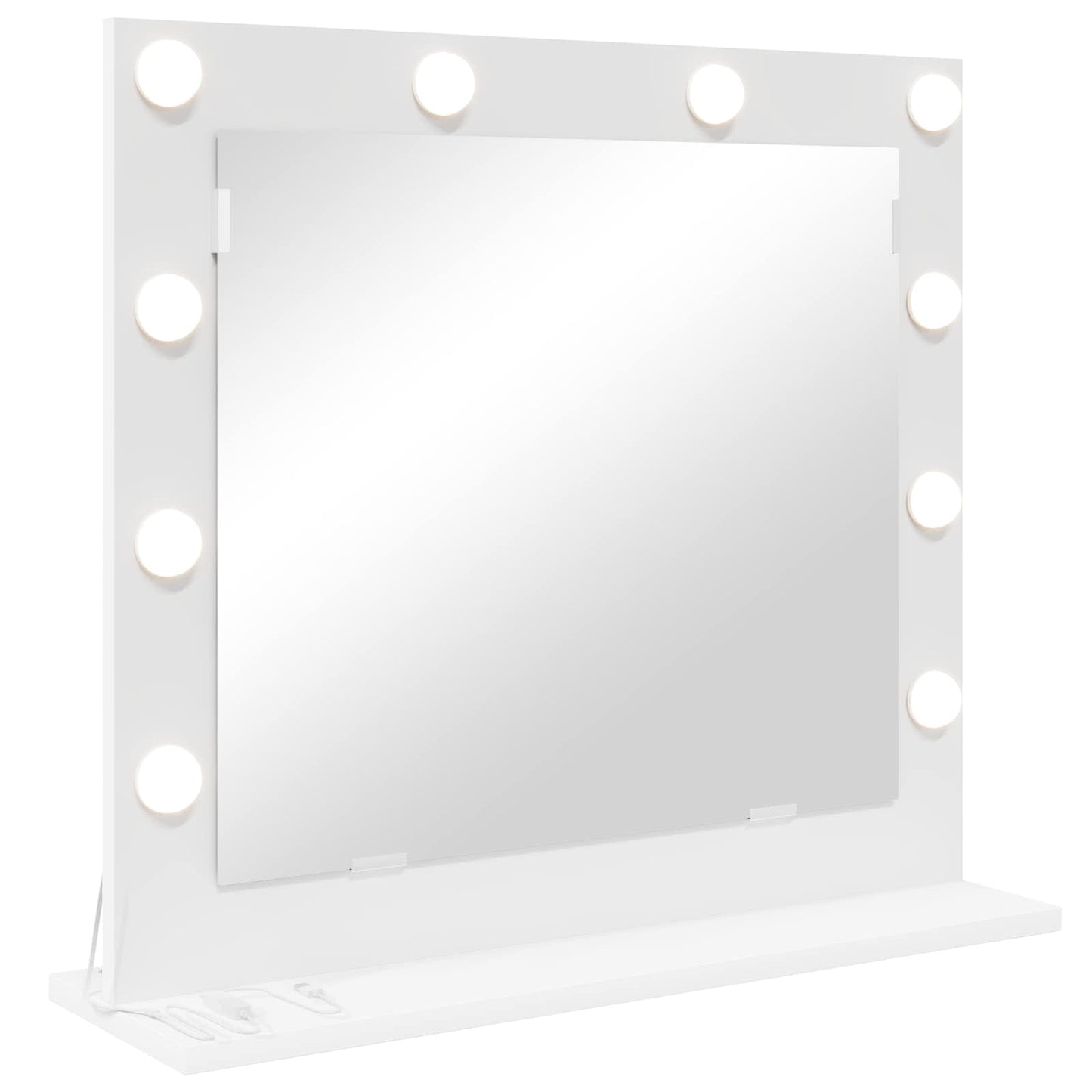 Vanity Mirror White 60 x 55 x 18 cm Glass and Veneered Wood