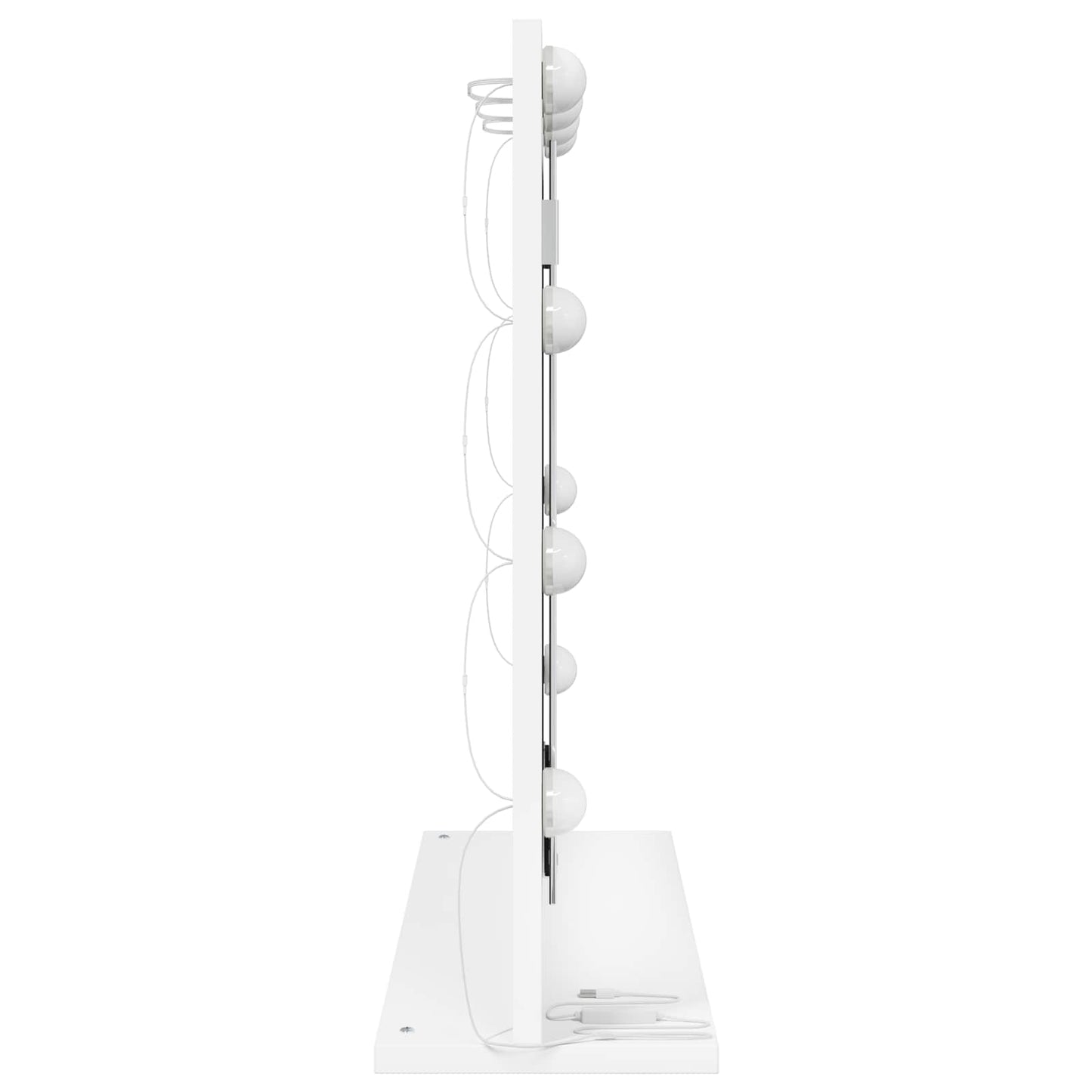 Vanity Mirror White 60 x 55 x 18 cm Glass and Veneered Wood