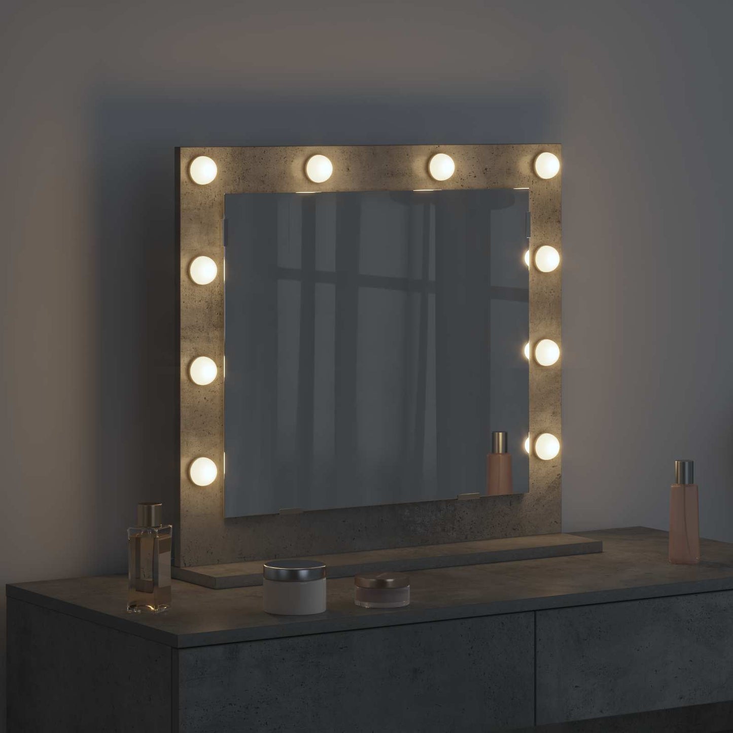 Washbasin Mirror Rectangular Concrete Grey 60 x 55 x 18 cm