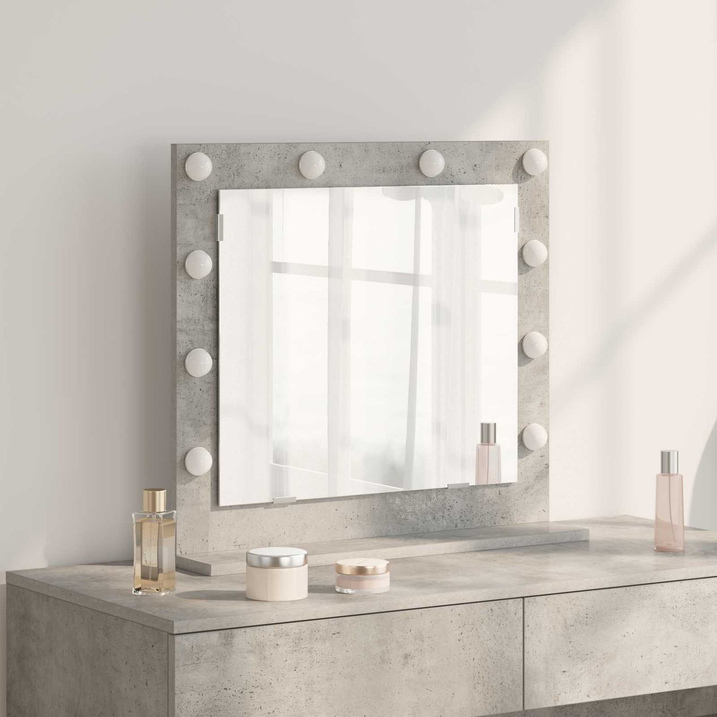 Washbasin Mirror Rectangular Concrete Grey 60 x 55 x 18 cm