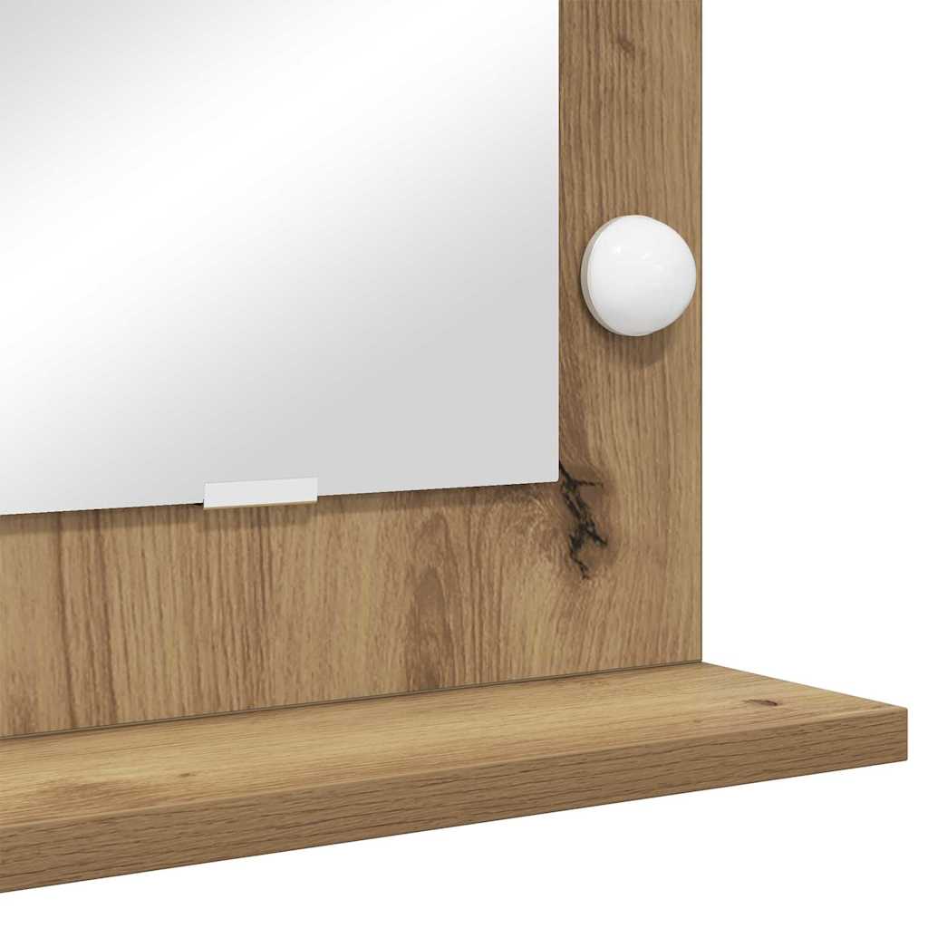 Vanity Mirror Rectangular Artisan Oak 60 x 55 x 18 cm