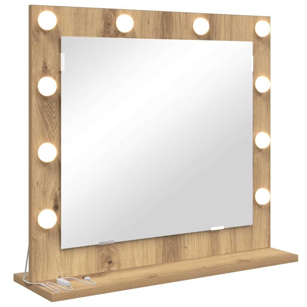 Vanity Mirror Rectangular Artisan Oak 60 x 55 x 18 cm