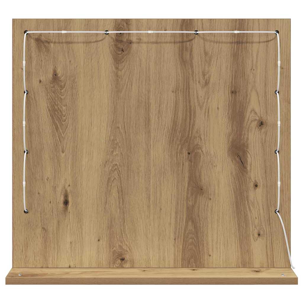 Vanity Mirror Rectangular Artisan Oak 60 x 55 x 18 cm