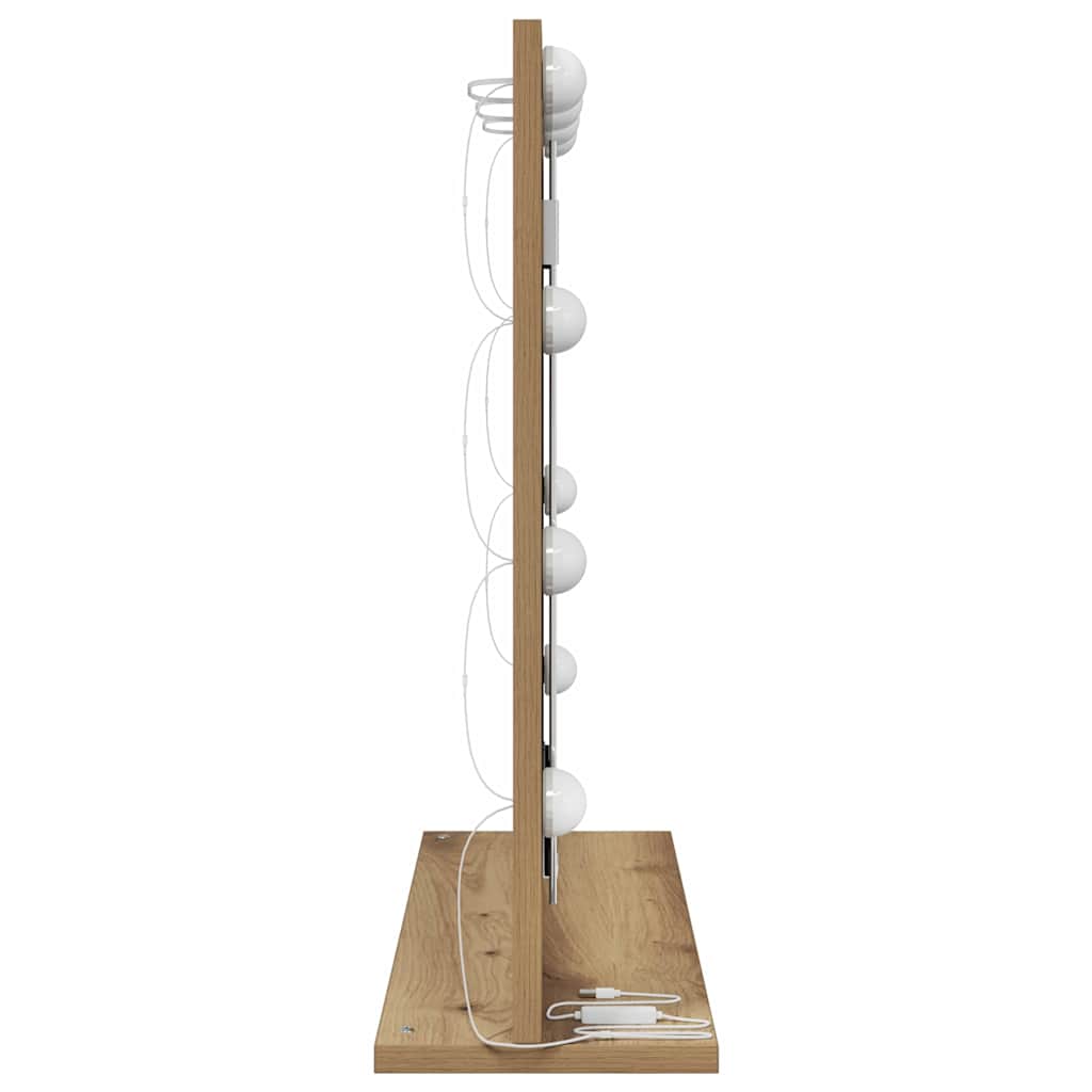 Vanity Mirror Rectangular Artisan Oak 60 x 55 x 18 cm